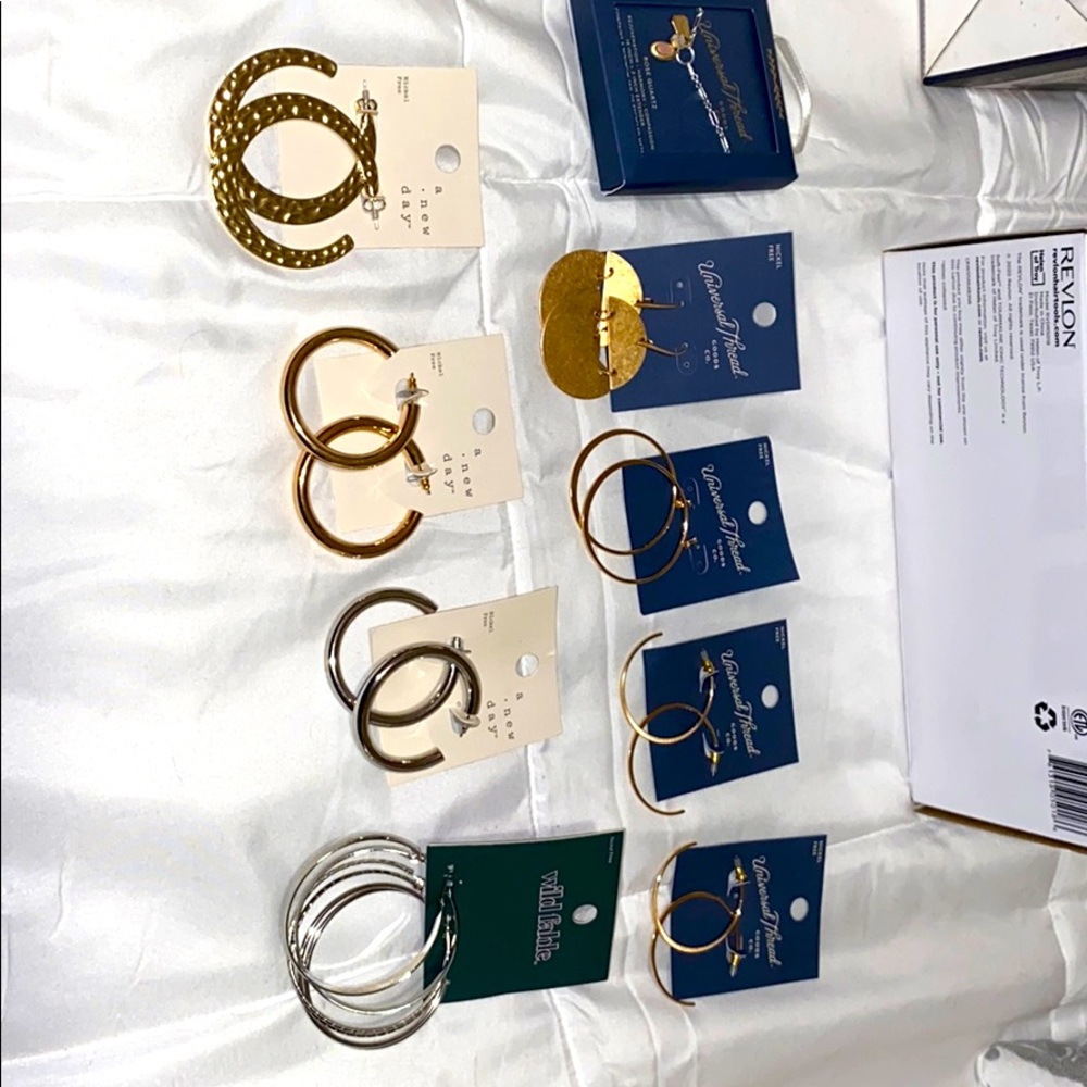 Gold and sterling silver earrings